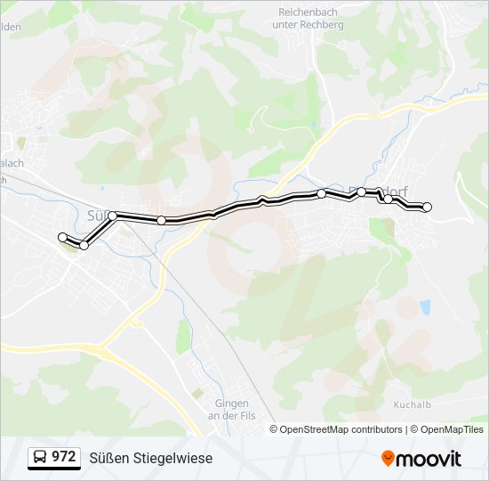 Автобус 972: карта маршрута