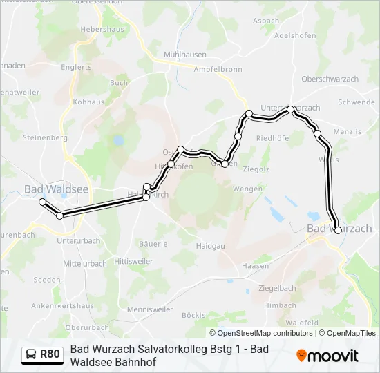 R80 Bus Line Map