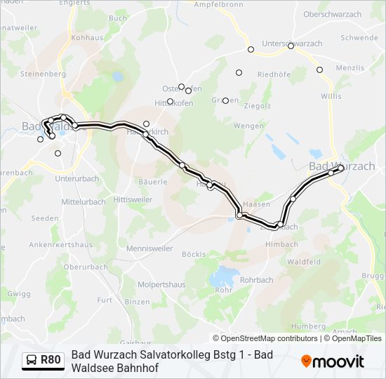 R80 Bus Line Map