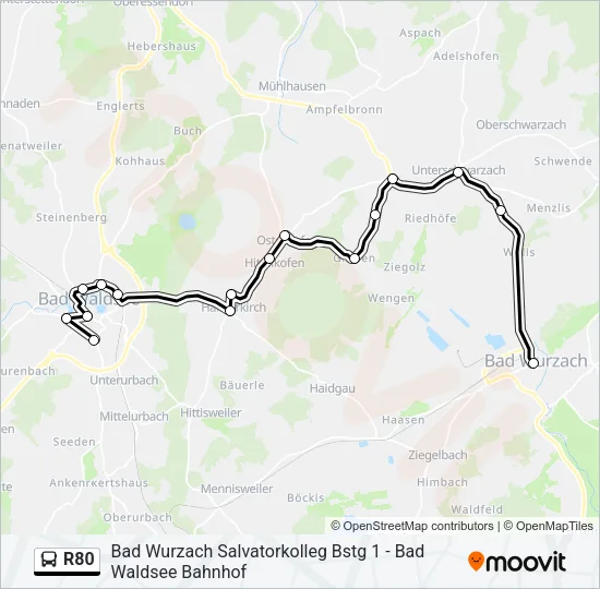 R80 Bus Line Map