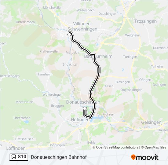 S10 Bus Line Map