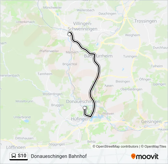 S10 Bus Line Map