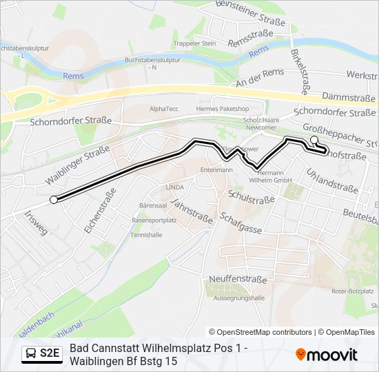 S2E Bus Line Map