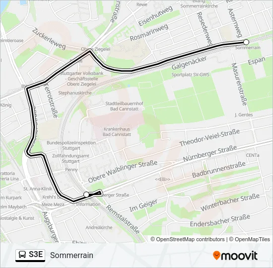 S3E Bus Line Map