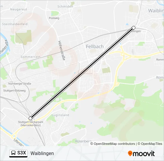 S3X Bus Line Map