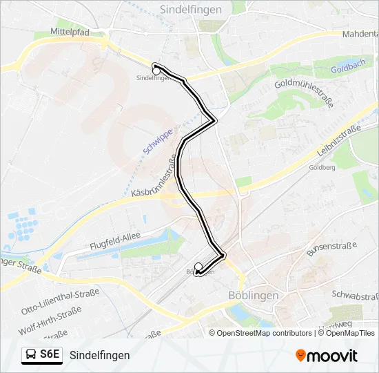S6E Bus Line Map