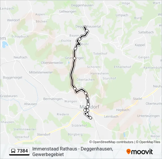 7384 Bus Line Map