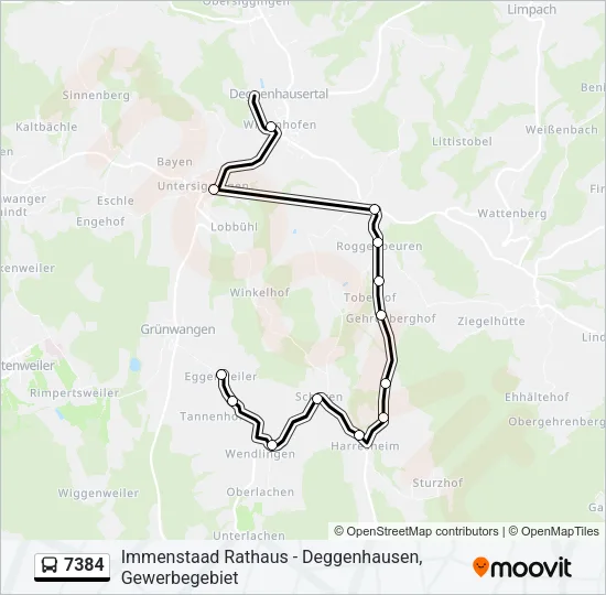 7384 Bus Line Map