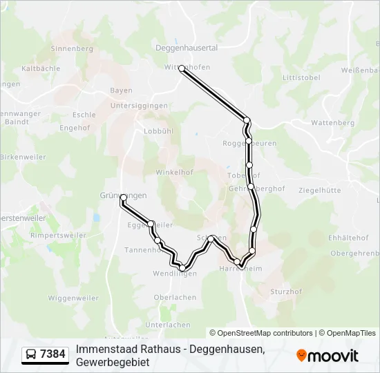 7384 Bus Line Map