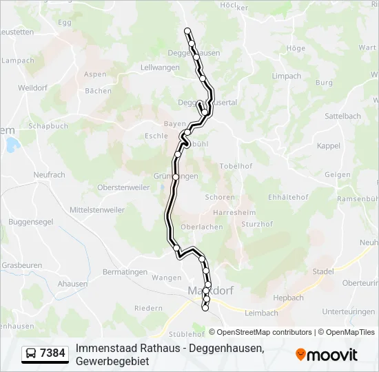 7384 Bus Line Map