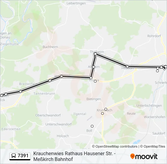7391 Bus Line Map