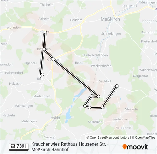7391 Bus Line Map