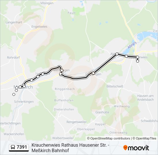 Автобус 7391: карта маршрута
