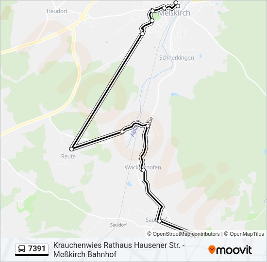 Автобус 7391: карта маршрута