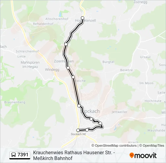 7391 Bus Line Map