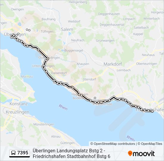 Автобус 7395: карта маршрута