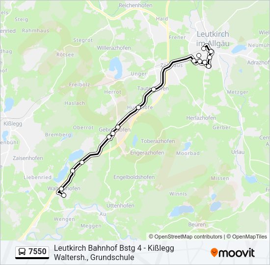 7550 Bus Line Map