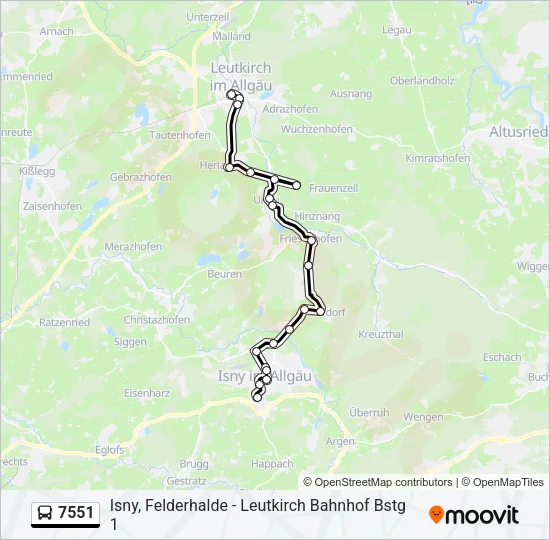 7551 Bus Line Map