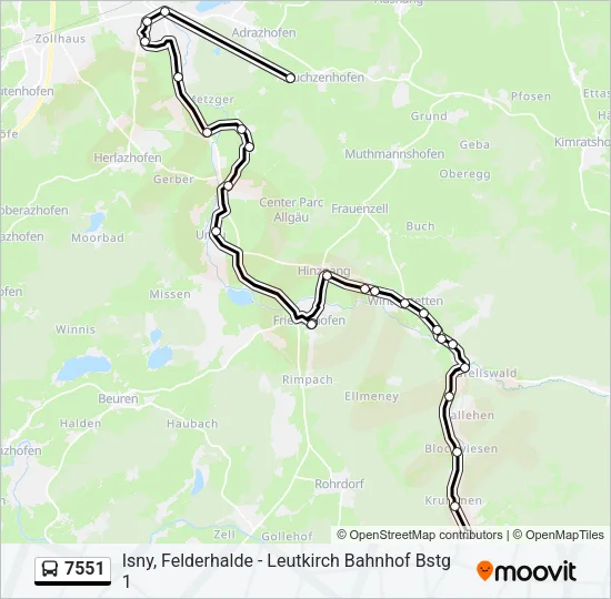 7551 Bus Line Map