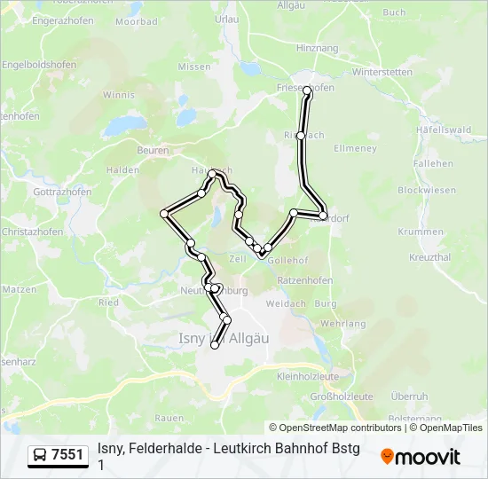 7551 Bus Line Map