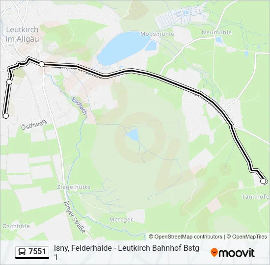 7551 Bus Line Map