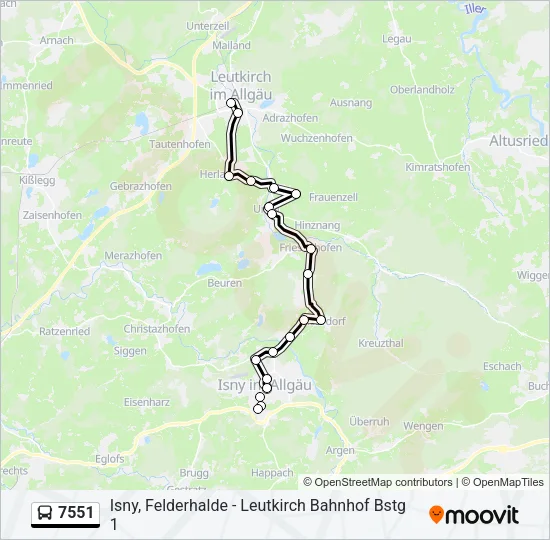 7551 Bus Line Map