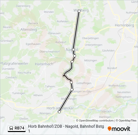 RB74 Bus Line Map