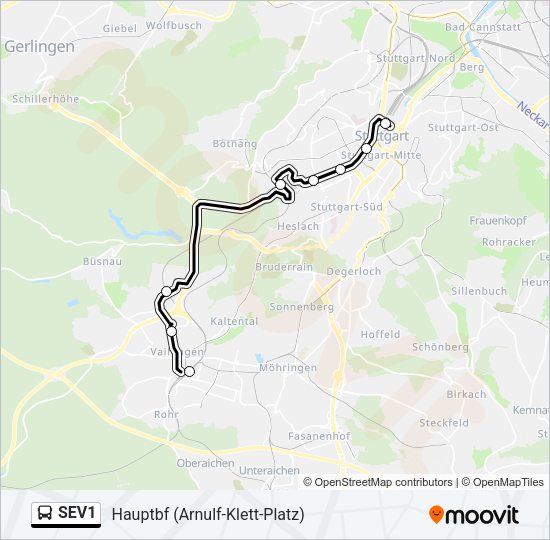 SEV1 Bus Line Map