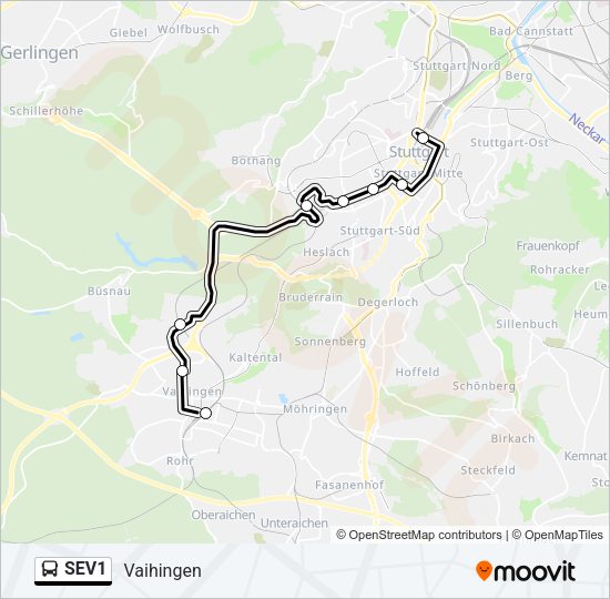 SEV1 Bus Line Map