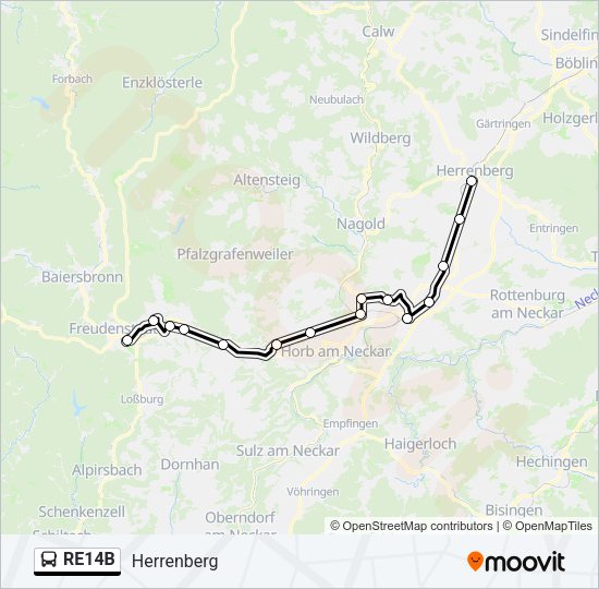 RE14B Bus Line Map