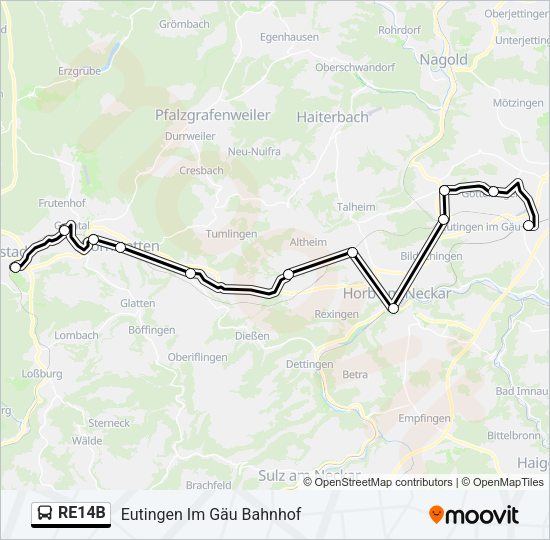 RE14B Bus Line Map