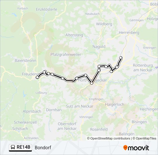 RE14B Bus Line Map