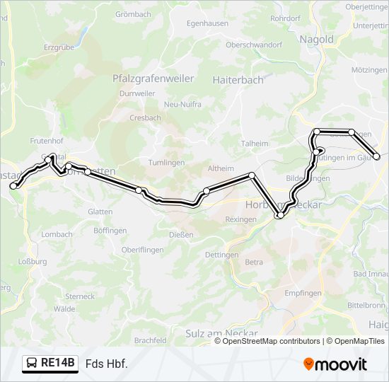 RE14B Bus Line Map