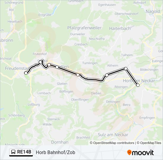 RE14B Bus Line Map