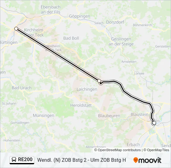 RE200 Bus Line Map
