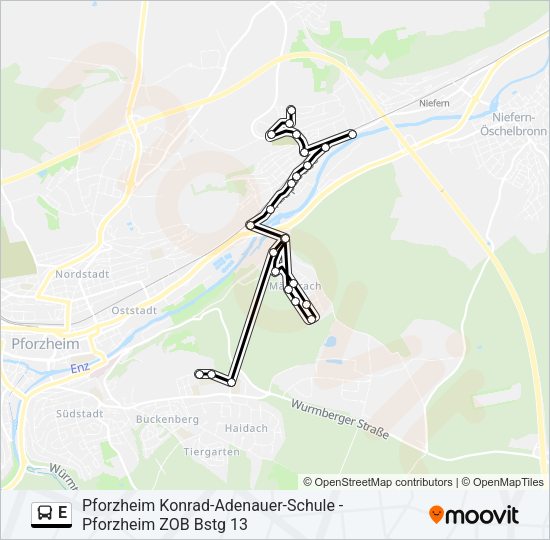 E Bus Line Map