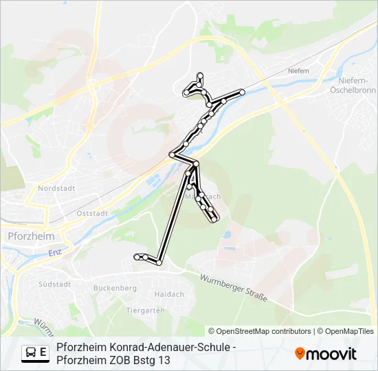 E Bus Line Map