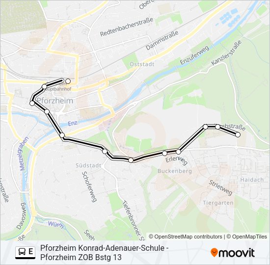 Buslinie E Karte