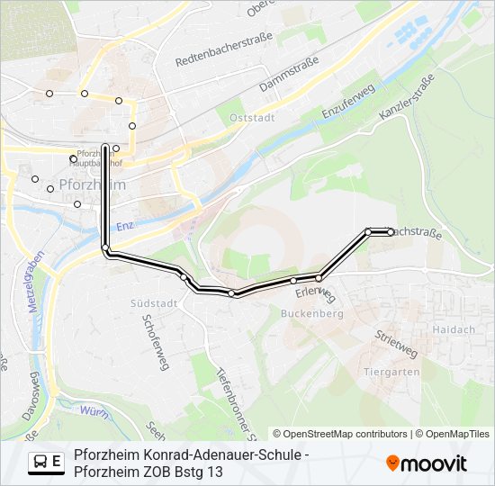 E Bus Line Map
