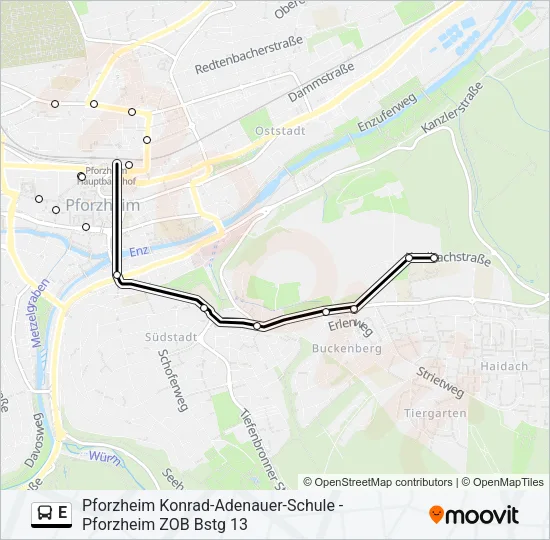 E Bus Line Map