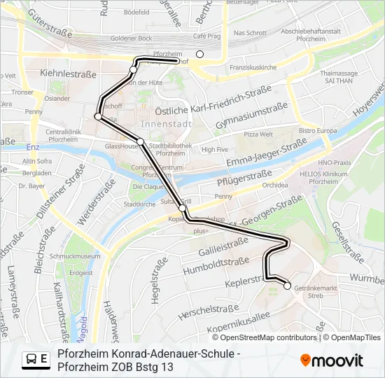 E Bus Line Map