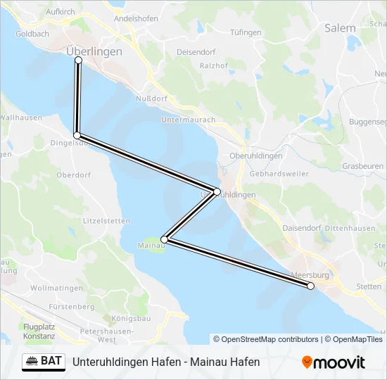Паром BAT: карта маршрута