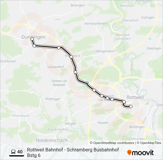 40 Bus Line Map