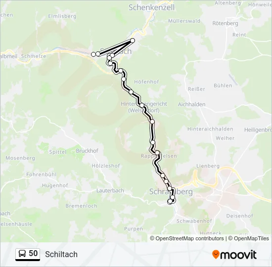 50 Bus Line Map