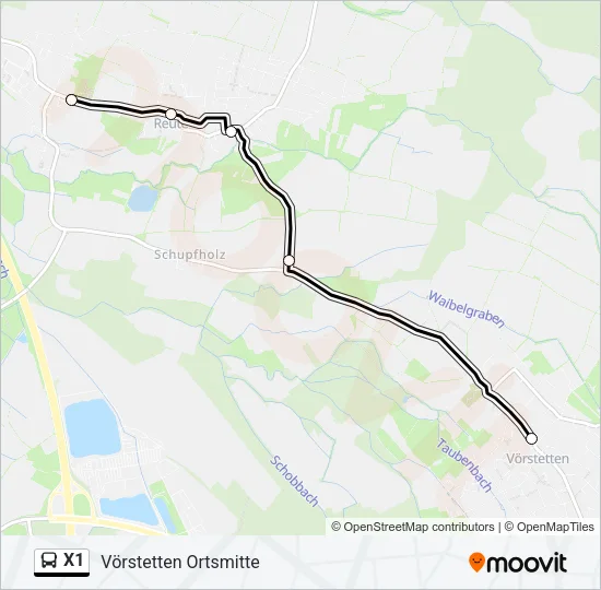 X1 Bus Line Map