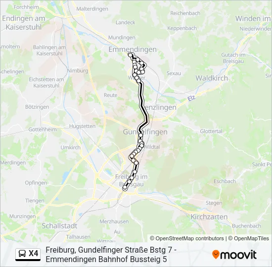 X4 Bus Line Map