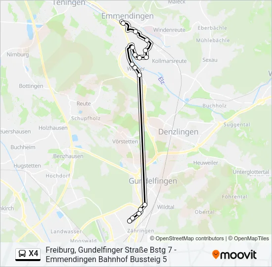 X4 Bus Line Map