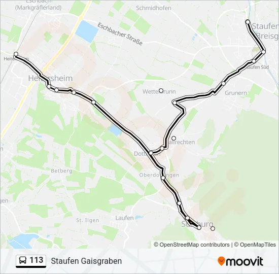 113 Bus Line Map