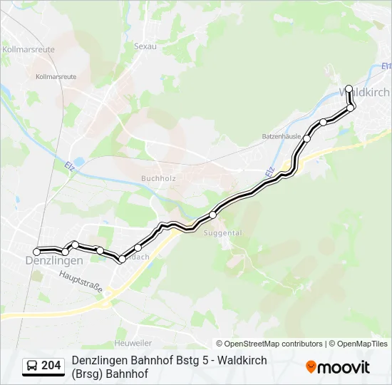204 Bus Line Map
