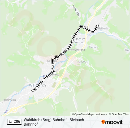 206 Bus Line Map